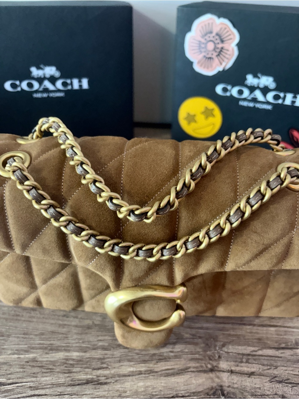 Coach Quilted Tabby 26 Suede Cedar - Picture 9 of 9
